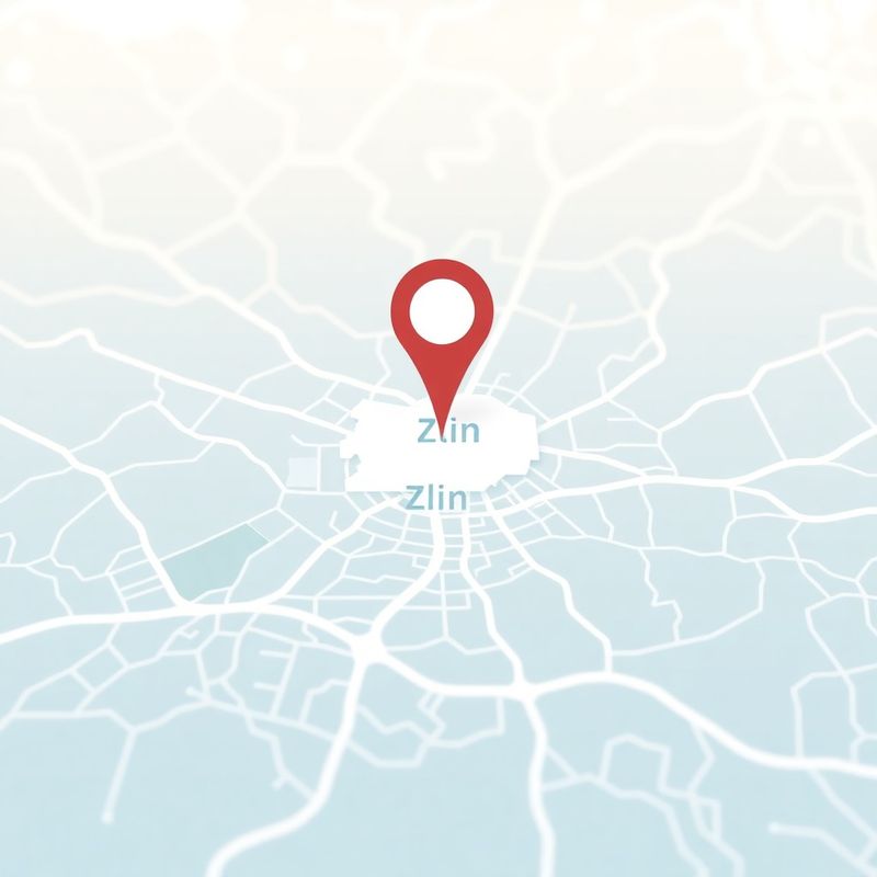 Stylizovaná mapa se značkou umístění ve Zlíně